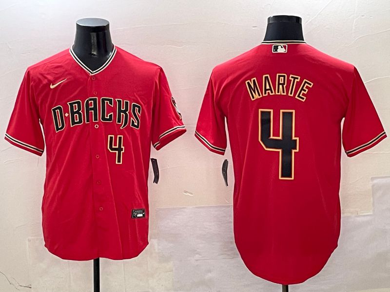 Men Arizona Diamondback #4 Marte Red Game 2025 Nike MLB Jersey style 2